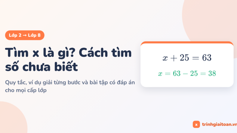 Tìm x là gì: cách tìm số chưa biết từ lớp 2 đến lớp 8